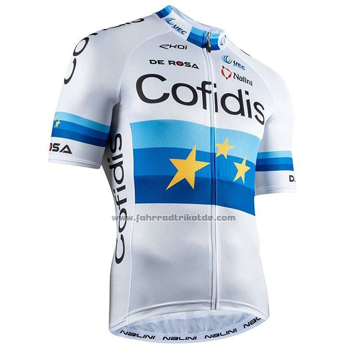 2020 Fahrradbekleidung Cofidis Champion Europa Trikot Kurzarm und Tragerhose